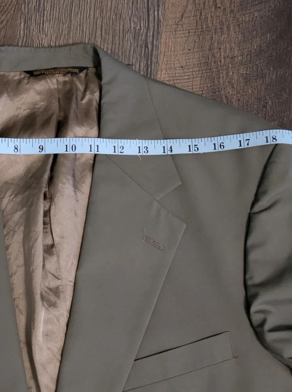 Brooks Brothers Suit Jacket Blazer Mens Vintage USA Gray Olive Green 2 Button 44